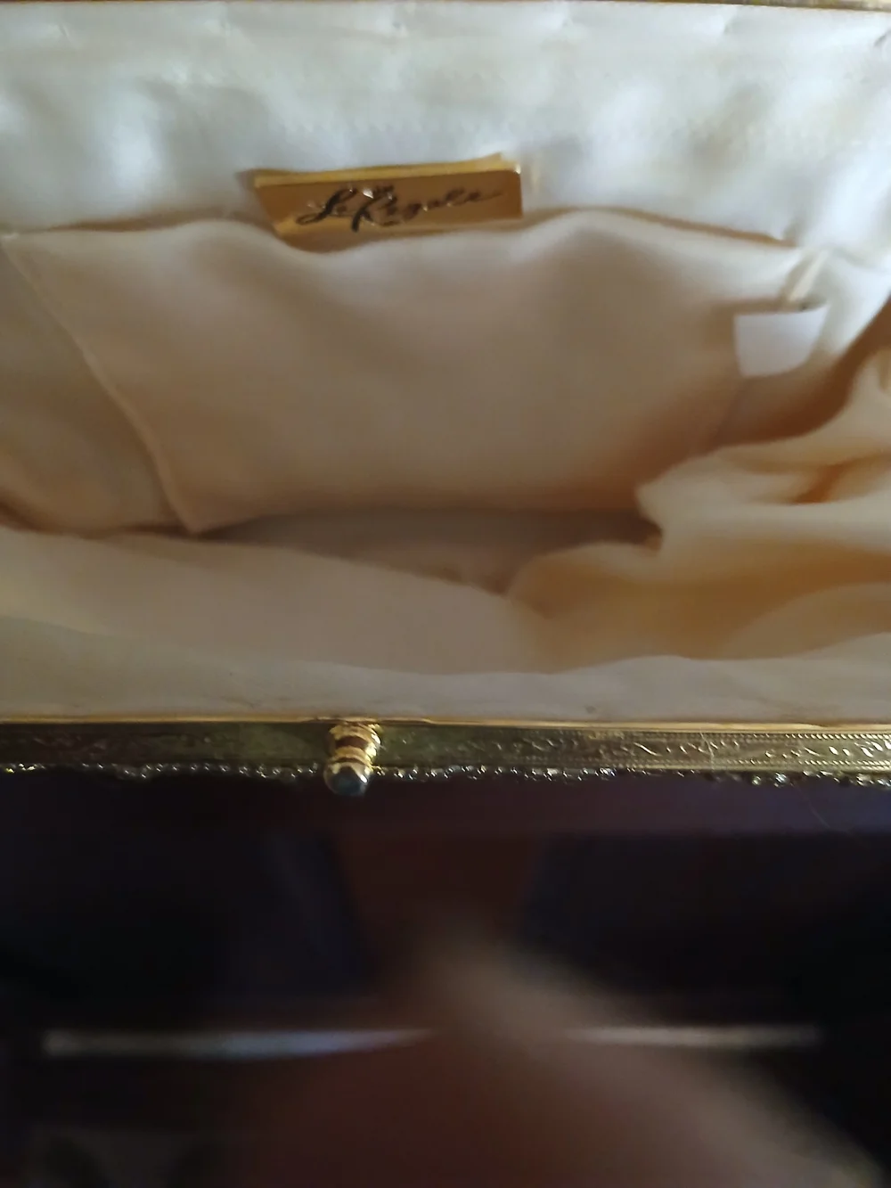 La Regale Vintage Gold Beaded Evening Bag